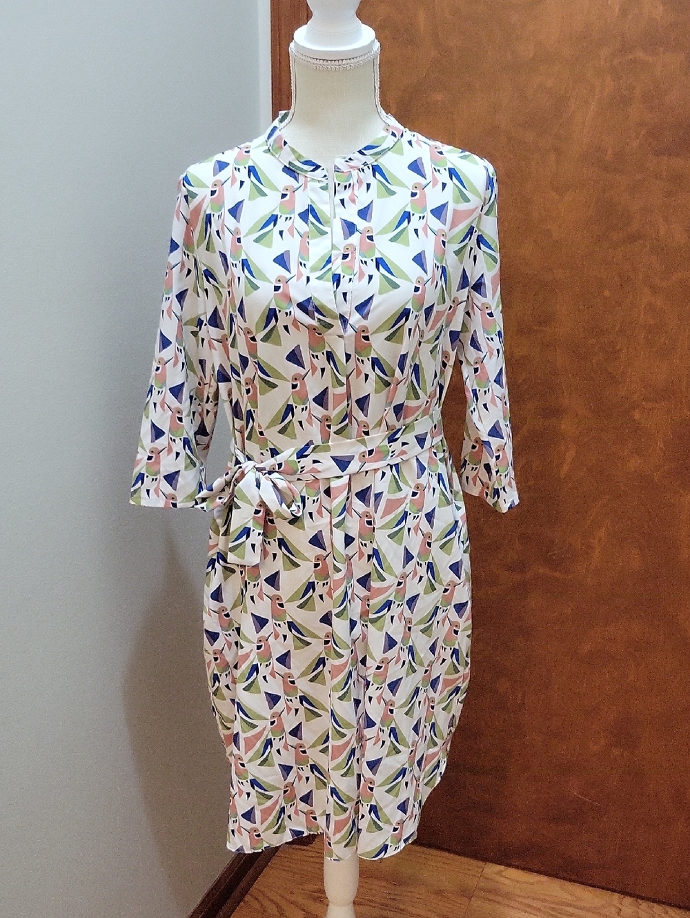 I Love Mum | Hummingbird Novelty Print Tie-Waist Maternity Dress - US Size M